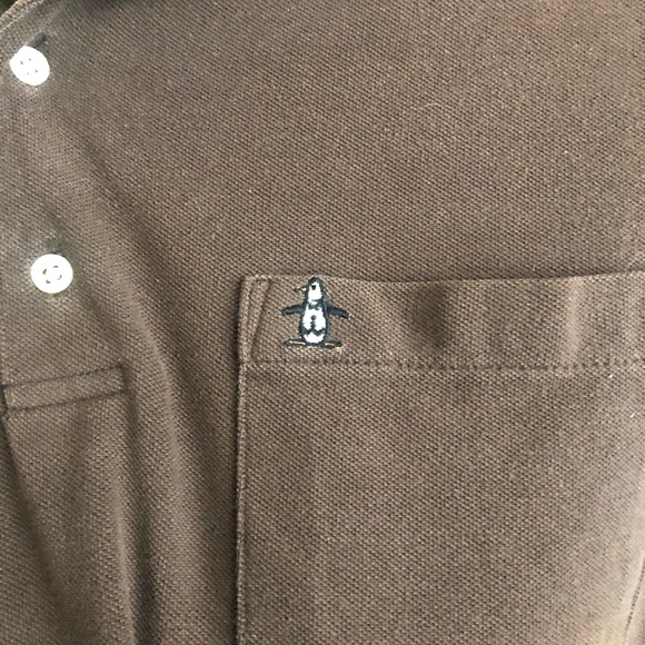 Penguin Shirt Co Brown Pocket Polo Medium - Picture 3 of 4